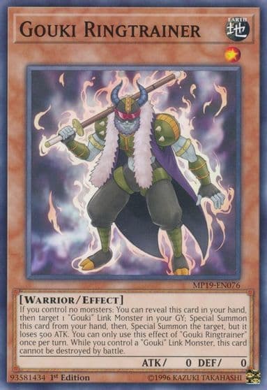 Gouki Ringtrainer 2019 Gold Sarcophagus Tin Mega Pack Yu-Gi-Oh! card