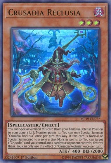 Crusadia Reclusia 2019 Gold Sarcophagus Tin Mega Pack Yu-Gi-Oh! card