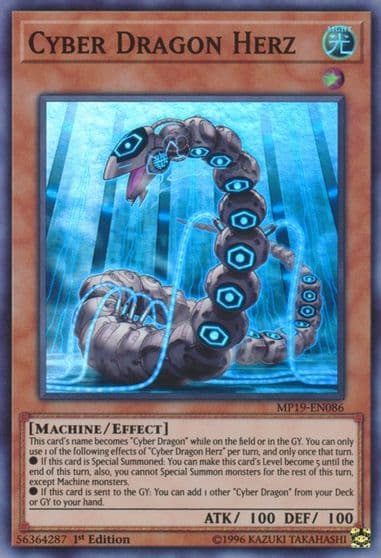 Cyber Dragon Herz 2019 Gold Sarcophagus Tin Mega Pack Yu-Gi-Oh! card