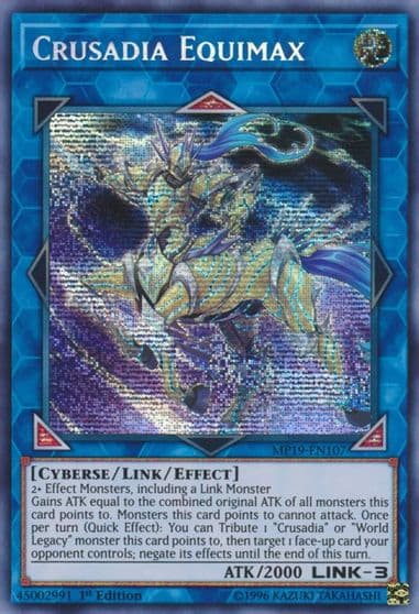 Crusadia Equimax 2019 Gold Sarcophagus Tin Mega Pack Yu-Gi-Oh! card
