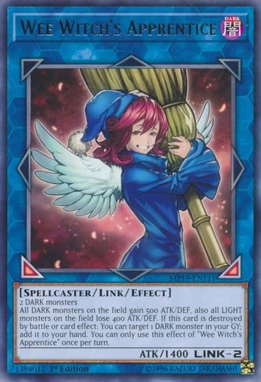 Wee Witchs Apprentice 2019 Gold Sarcophagus Tin Mega Pack Yu-Gi-Oh! card
