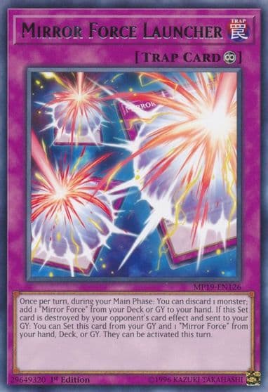 Mirror Force Launcher 2019 Gold Sarcophagus Tin Mega Pack Yu-Gi-Oh! card