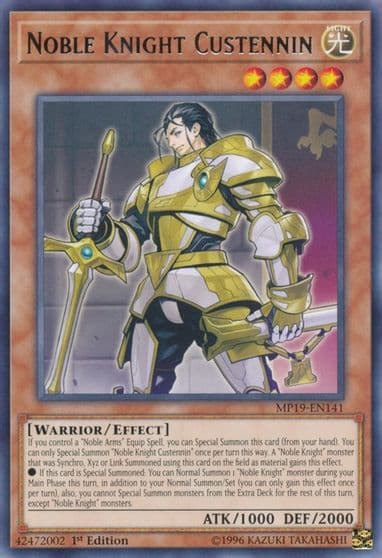 Noble Knight Custennin 2019 Gold Sarcophagus Tin Mega Pack Yu-Gi-Oh! card