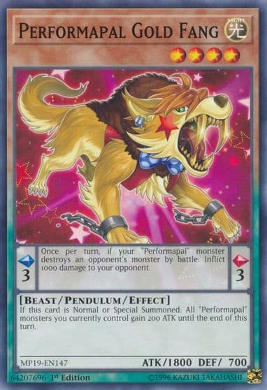 Performapal Gold Fang 2019 Gold Sarcophagus Tin Mega Pack Yu-Gi-Oh! card
