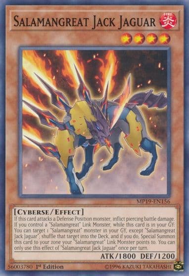 Salamangreat Jack Jaguar 2019 Gold Sarcophagus Tin Mega Pack Yu-Gi-Oh! card