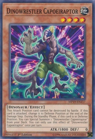 Dinowrestler Capoeiraptor 2019 Gold Sarcophagus Tin Mega Pack Yu-Gi-Oh! card
