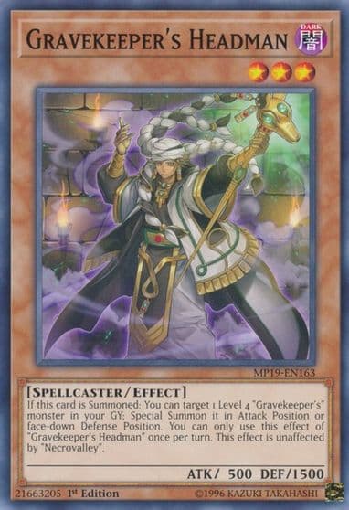Gravekeepers Headman 2019 Gold Sarcophagus Tin Mega Pack Yu-Gi-Oh! card