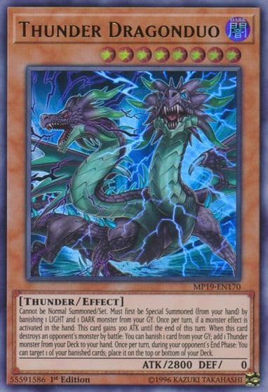 Thunder Dragonduo 2019 Gold Sarcophagus Tin Mega Pack Yu-Gi-Oh! card