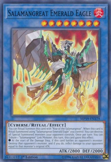 Salamangreat Emerald Eagle 2019 Gold Sarcophagus Tin Mega Pack Yu-Gi-Oh! card