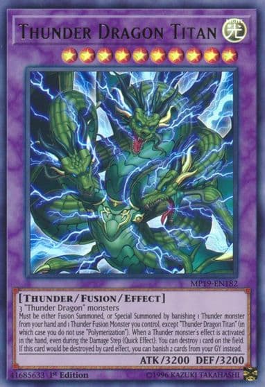 Thunder Dragon Titan 2019 Gold Sarcophagus Tin Mega Pack Yu-Gi-Oh! card