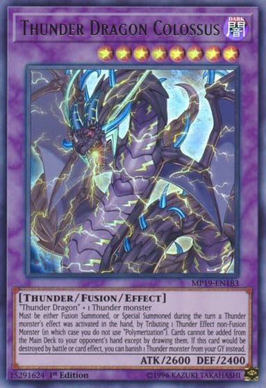 Thunder Dragon Colossus 2019 Gold Sarcophagus Tin Mega Pack Yu-Gi-Oh! card