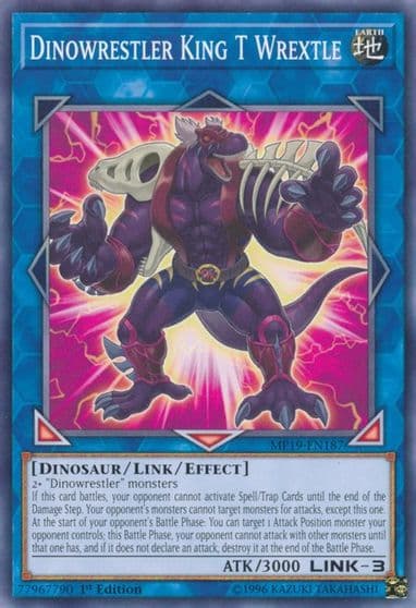 Dinowrestler King T Wrextle 2019 Gold Sarcophagus Tin Mega Pack Yu-Gi-Oh! card