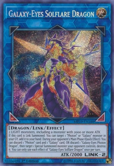 Galaxy Eyes Solflare Dragon 2019 Gold Sarcophagus Tin Mega Pack Yu-Gi-Oh! card