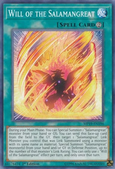 Will of the Salamangreat 2019 Gold Sarcophagus Tin Mega Pack Yu-Gi-Oh! card