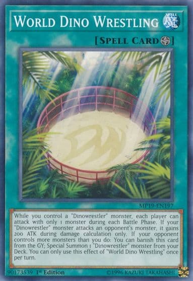 World Dino Wrestling 2019 Gold Sarcophagus Tin Mega Pack Yu-Gi-Oh! card