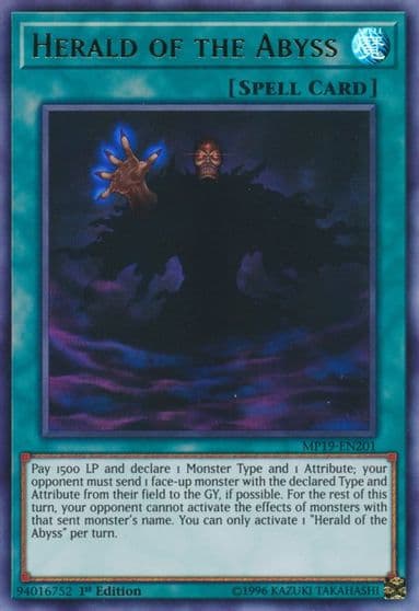 Herald of the Abyss 2019 Gold Sarcophagus Tin Mega Pack Yu-Gi-Oh! card