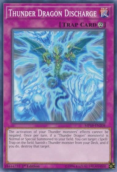 Thunder Dragon Discharge 2019 Gold Sarcophagus Tin Mega Pack Yu-Gi-Oh! card