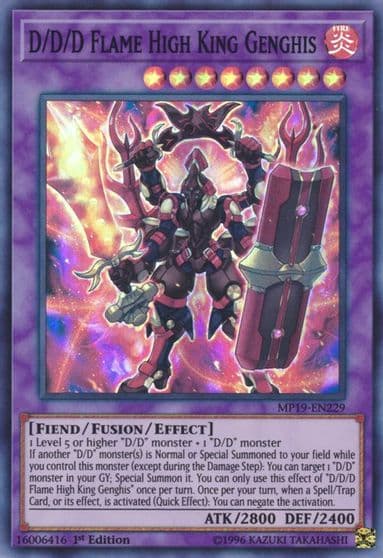 D D D Flame High King Genghis 2019 Gold Sarcophagus Tin Mega Pack Yu-Gi-Oh! card