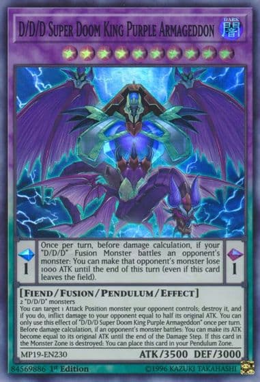 D D D Super Doom King Purple Armageddon 2019 Gold Sarcophagus Tin Mega Pack Yu-Gi-Oh! card