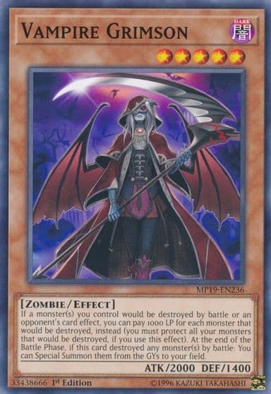 Vampire Grimson 2019 Gold Sarcophagus Tin Mega Pack Yu-Gi-Oh! card