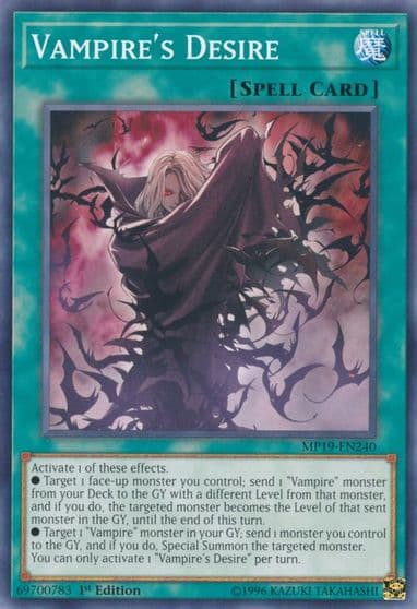 Vampires Desire 2019 Gold Sarcophagus Tin Mega Pack Yu-Gi-Oh! card