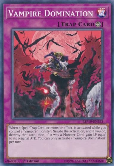 Vampire Domination 2019 Gold Sarcophagus Tin Mega Pack Yu-Gi-Oh! card