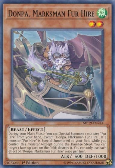 Donpa Marksman Fur Hire 2019 Gold Sarcophagus Tin Mega Pack Yu-Gi-Oh! card