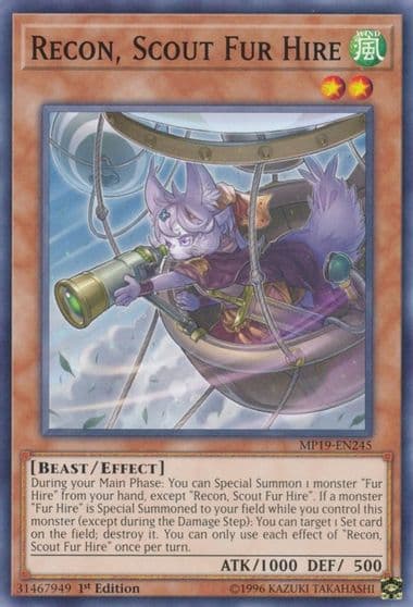 Recon Scout Fur Hire 2019 Gold Sarcophagus Tin Mega Pack Yu-Gi-Oh! card