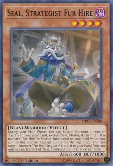 Seal Strategist Fur Hire 2019 Gold Sarcophagus Tin Mega Pack Yu-Gi-Oh! card