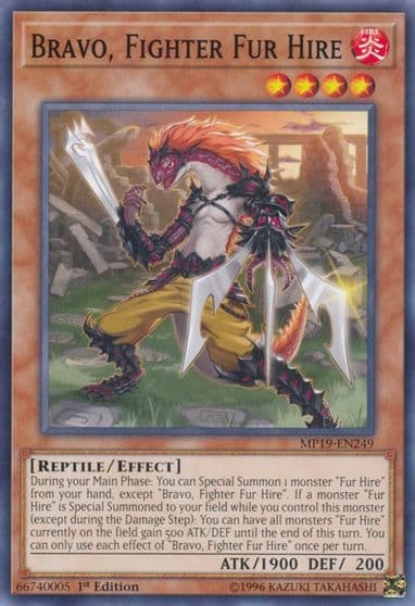 Bravo Fighter Fur Hire 2019 Gold Sarcophagus Tin Mega Pack Yu-Gi-Oh! card