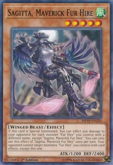 Sagitta Maverick Fur Hire 2019 Gold Sarcophagus Tin Mega Pack Yu-Gi-Oh! card
