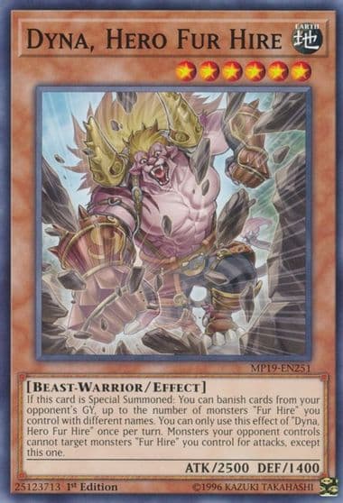 Dyna Hero Fur Hire 2019 Gold Sarcophagus Tin Mega Pack Yu-Gi-Oh! card