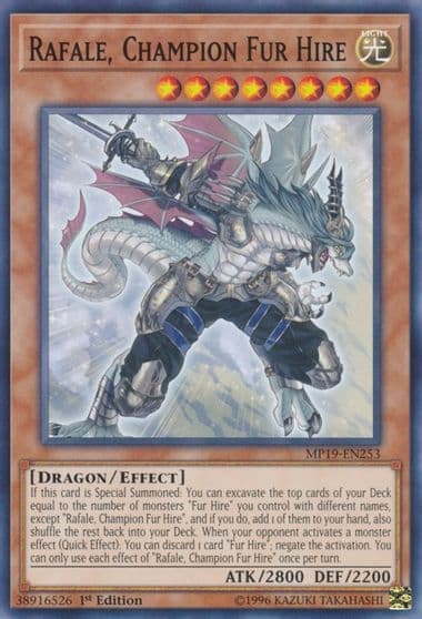 Rafale Champion Fur Hire 2019 Gold Sarcophagus Tin Mega Pack Yu-Gi-Oh! card