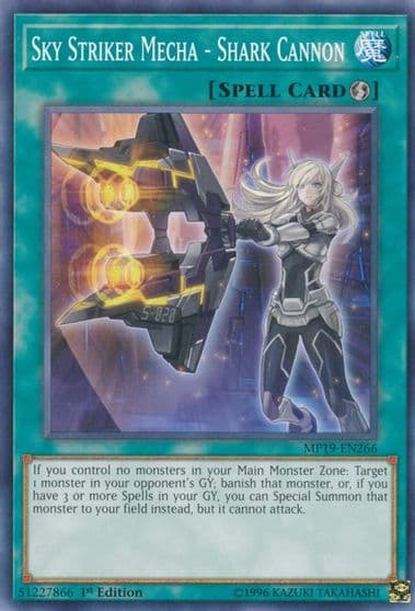 Sky Striker Mecha Shark Cannon 2019 Gold Sarcophagus Tin Mega Pack Yu-Gi-Oh! card