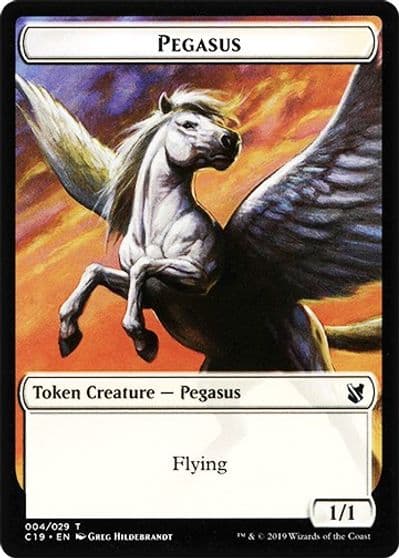 Pegasus Human Double Sided Token Commander 2019 Magic card