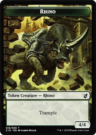 Rhino Egg Double sided Token Commander 2019 Magic card