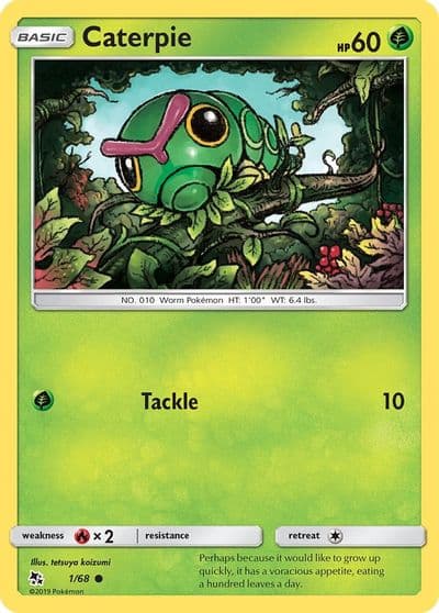 Caterpie Hidden Fates Pokemon card