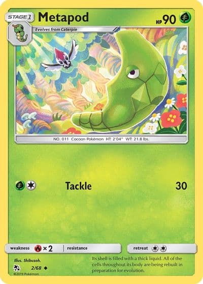 Metapod Hidden Fates Pokemon card