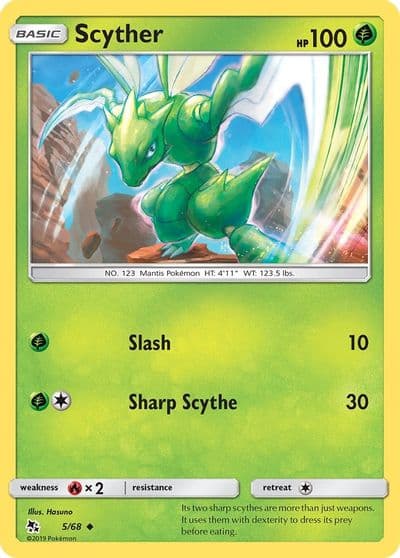 Scyther Hidden Fates Pokemon card