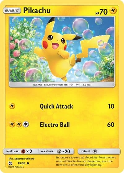 Pikachu Hidden Fates Pokemon card