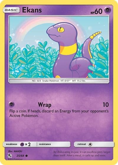 Ekans (25) Hidden Fates Pokemon card
