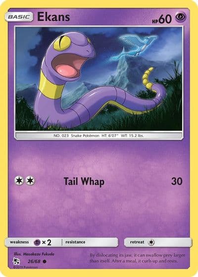 Ekans (26) Hidden Fates Pokemon card