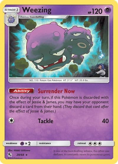 Weezing Hidden Fates Pokemon card