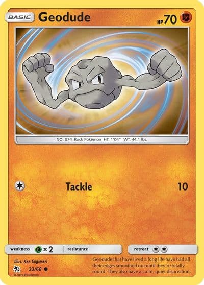 Geodude Hidden Fates Pokemon card