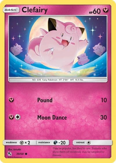 Clefairy (39) Hidden Fates Pokemon card