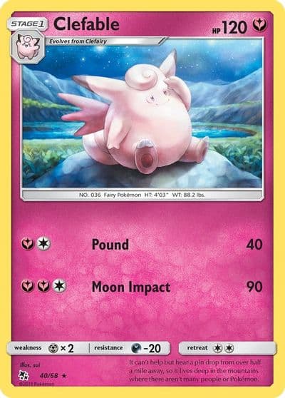 Clefable Hidden Fates Pokemon card