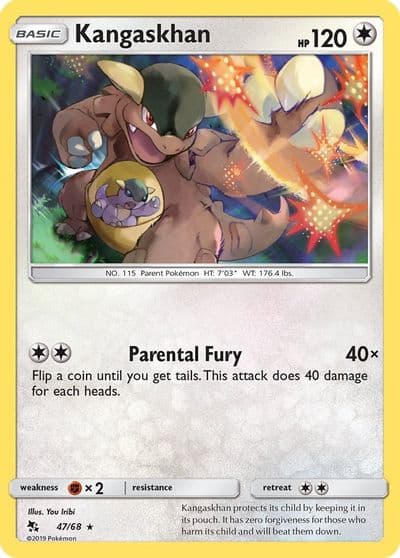 Kangaskhan Hidden Fates Pokemon card