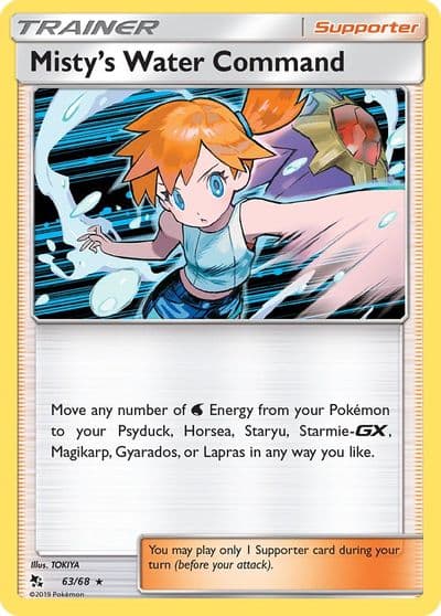 Misty's Water Command Hidden Fates Pokemon card