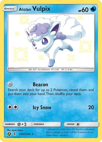 Alolan Vulpix Hidden Fates: Shiny Vault Pokemon card