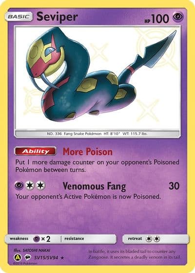 Seviper Hidden Fates: Shiny Vault Pokemon card